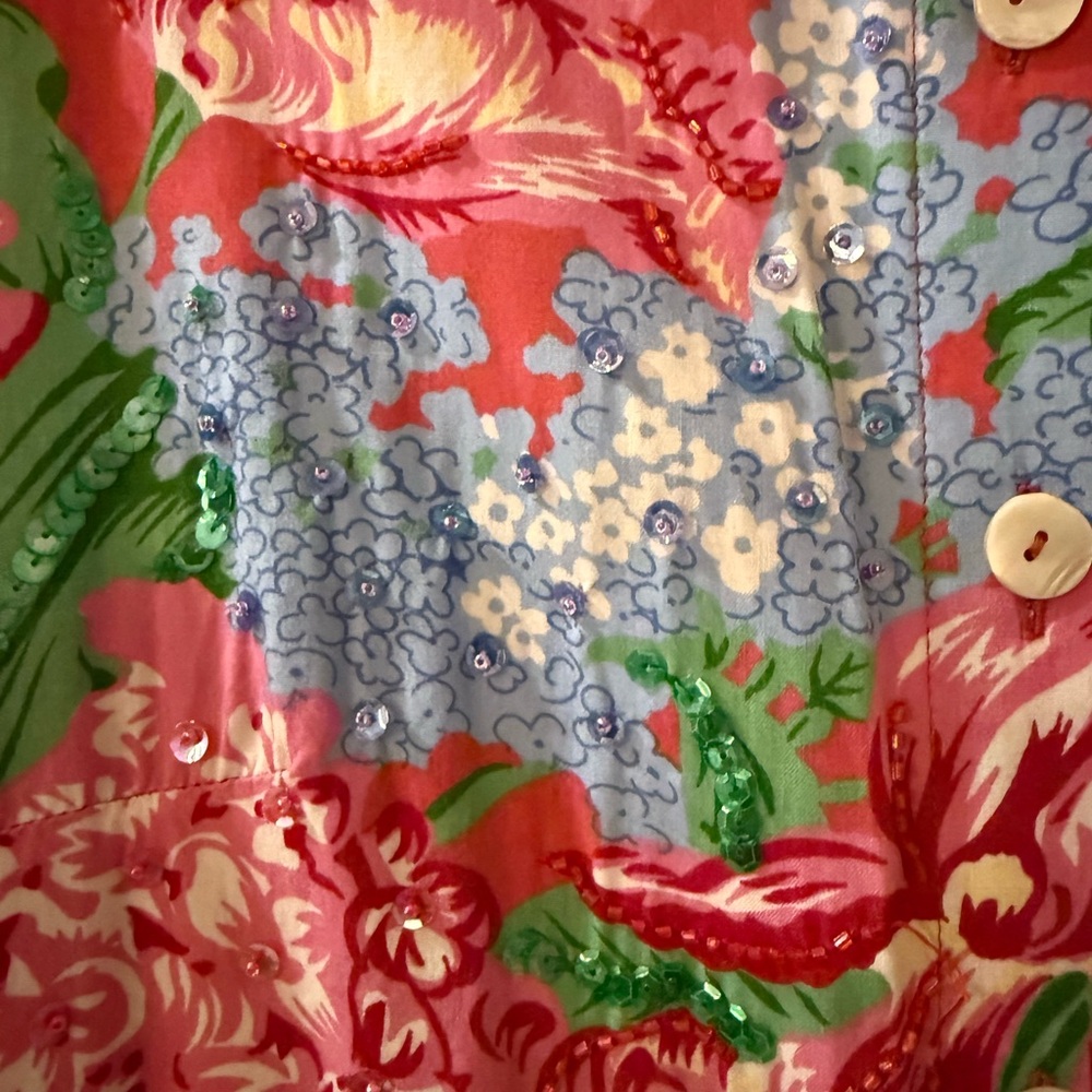 VTG Surya Floral Multicolor Sequence Blouse - Picture 3 of 5
